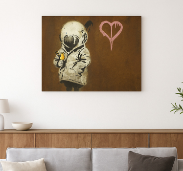 Tableau art fille de l'espace et oiseau - TenStickers