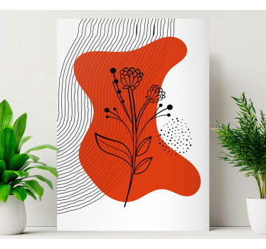 Tableau art Fleurs et feuilles d'art minimaliste - TenStickers