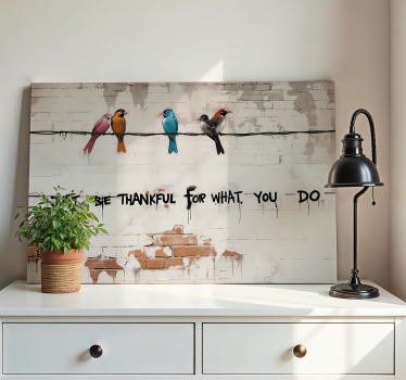 Tableau art oiseaux assis - TenStickers