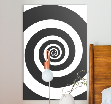 Tableau art Spirale rétro hypnotique noir et blanc - TenStickers