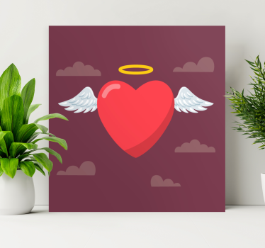 Tableau art symbole du cœur d'ange - TenStickers