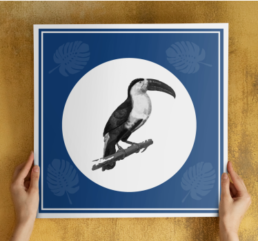Tableau avec oiseaux Conception d'oiseau bleu de style africain - TenStickers