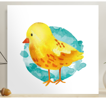 Tableau avec oiseaux Petit poulet jaune peint - TenStickers