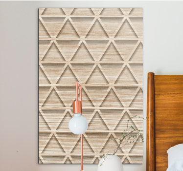 Tableau chambre parentale Effet bois triangle géométrique - TenStickers
