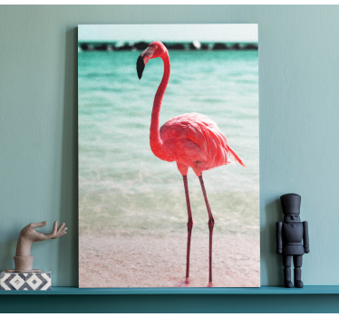 Tableau chambre parentale Flamants roses mignons sur la plage - TenStickers