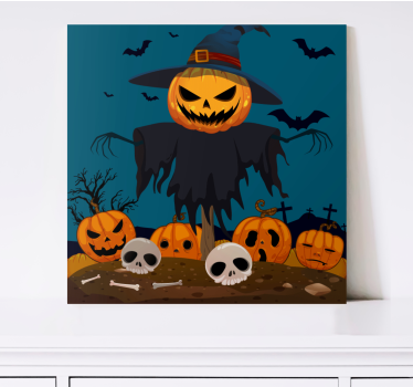 Tableau dinosaures exposition sinistre de citrouilles - TenStickers