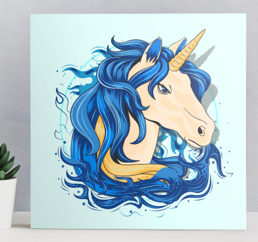 Tableau De vraies licornes dans les tons de bleu - TenStickers