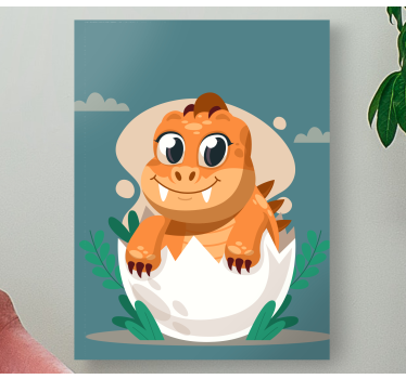 Tableau dinosaures bébé mignon en éclosion - TenStickers