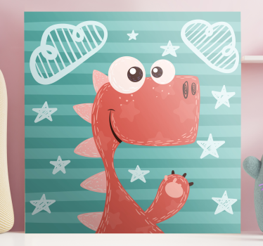 Tableau dinosaures dessin animé mignon - TenStickers