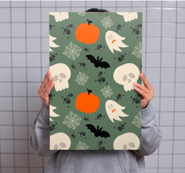 Tableau dinosaures éléments sur le thème d'halloween - TenStickers