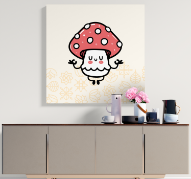 Tableau dinosaures personnage champignon mignon - TenStickers