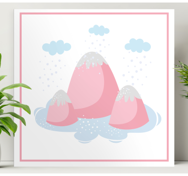 Tableau élégant scène de montagne rose - TenStickers