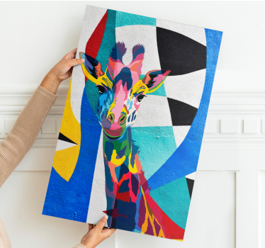 Tableau forme géométrique Girafe colorée abstraite - TenStickers