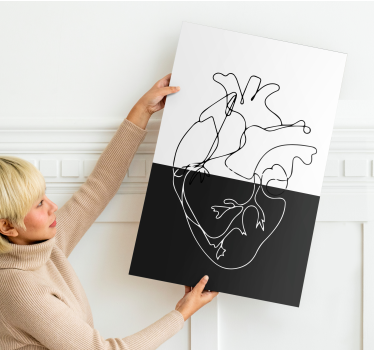 Tableau forme géométrique Lineart coeur géométrique - TenStickers