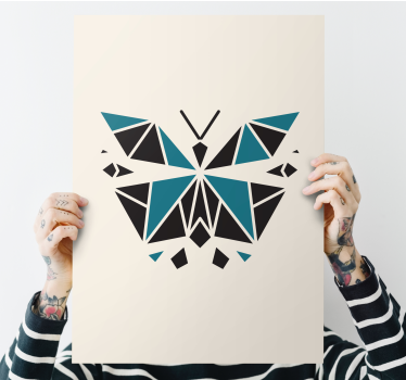 Tableau forme géométrique Papillon polygonal triangle - TenStickers