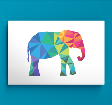 Tableau forme géométrique Triangles géométriques éléphant - TenStickers