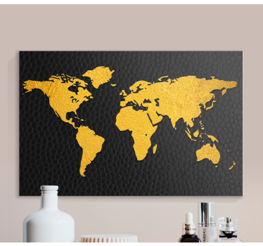 Tableau mappemonde D'or - TenStickers
