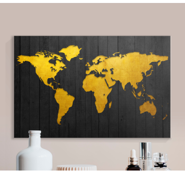 Tableau mappemonde Doré foncé - TenStickers