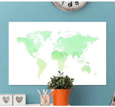 Tableau mappemonde Peint en vert - TenStickers