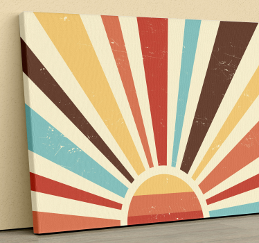 Tableau paysage Coucher de soleil vintage abstrait - TenStickers