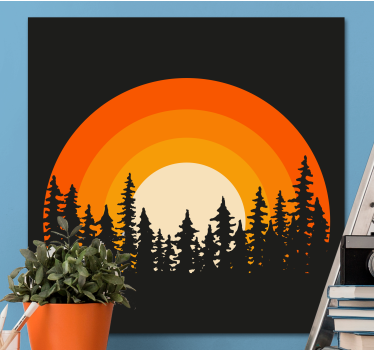 Tableau paysage Lever du soleil de la forêt sombre - TenStickers