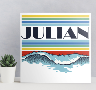 Tableau personnalisé texte Vagues rétro - TenStickers