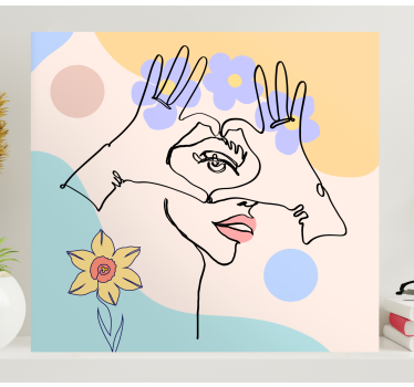 Tableau pour chambre Icône féminine main bouche - TenStickers
