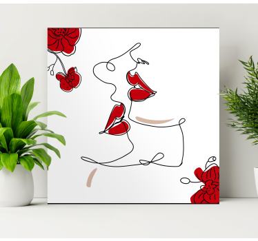 Tableau pour chambre Lèvres de femme en ligne continue - TenStickers