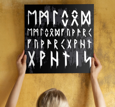 Tableau style scandinave Alphabet viking ancien - TenStickers