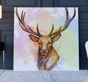 Tableau tête de cerf tableau éclaboussure cerf - TenStickers