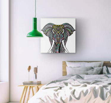 Toile éléphant éléphant ethnique multicolore - TenStickers