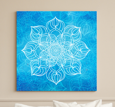 Tableau mandala éclaboussure de tableau bleue - TenStickers
