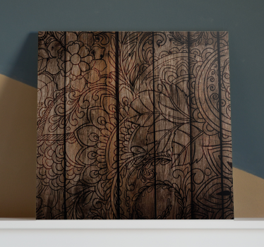 Tableau mandala effet bois - TenStickers