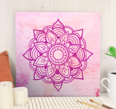 Tableau mandala Mandala aquarelle rose - TenStickers