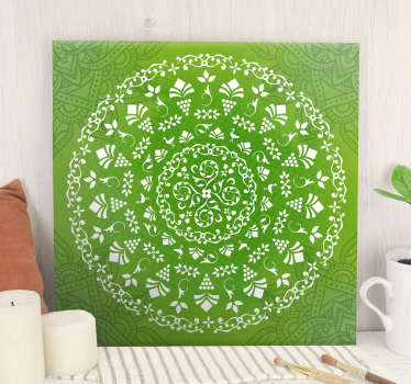Tableau mandala Mandala vert ornemental rond - TenStickers