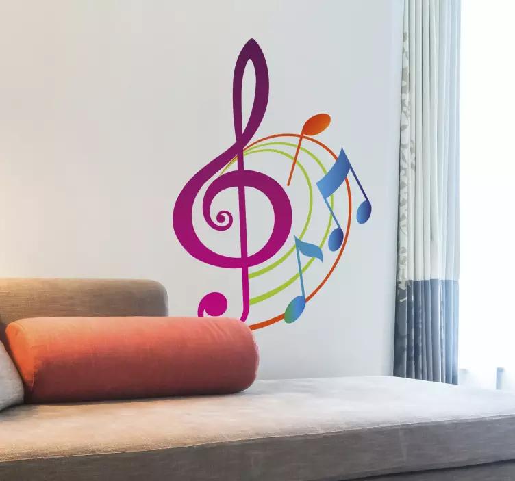 Autocollant mural musique couleur - TenStickers