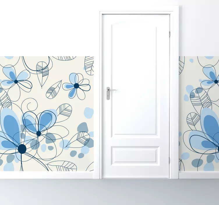 Revêtement adhésif fleurs bleues - TenStickers