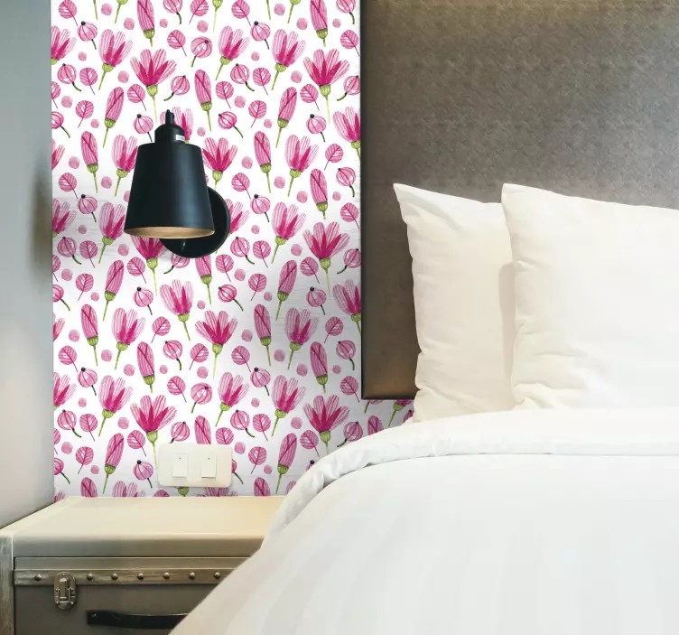 Sticker Meuble de Fleurs Roses - TenStickers