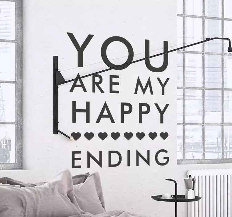 Sticker amour You are my happy ending - TenStickers