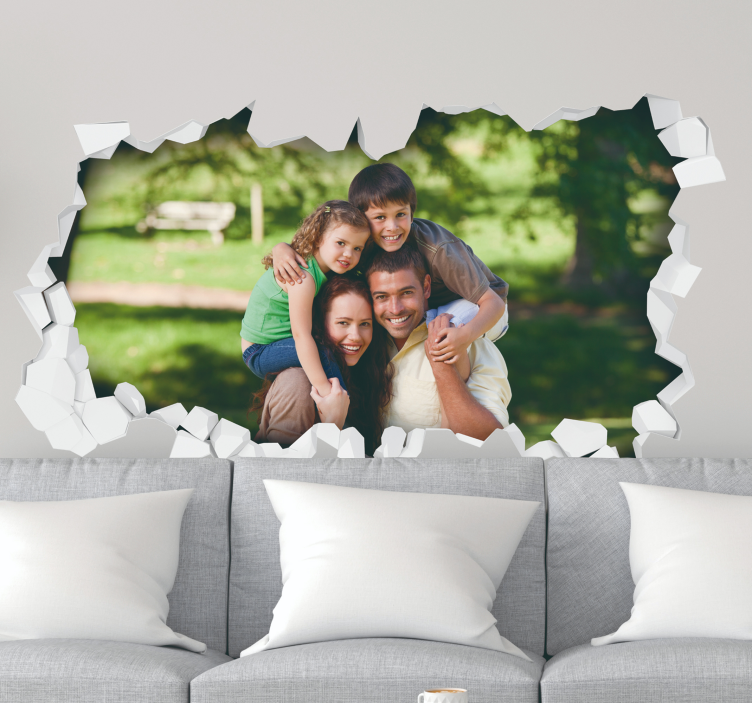 Sticker trompe l'œil photo 3d personnalisable - TenStickers
