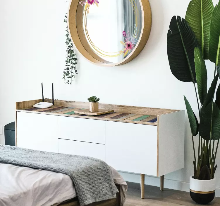 Autocollant de meubles en bois d'été bleu - TenStickers