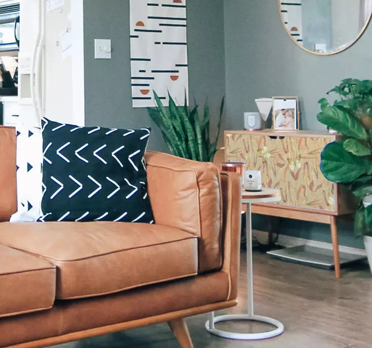 Adhésif meuble motif de fleurs d'automne - TenStickers