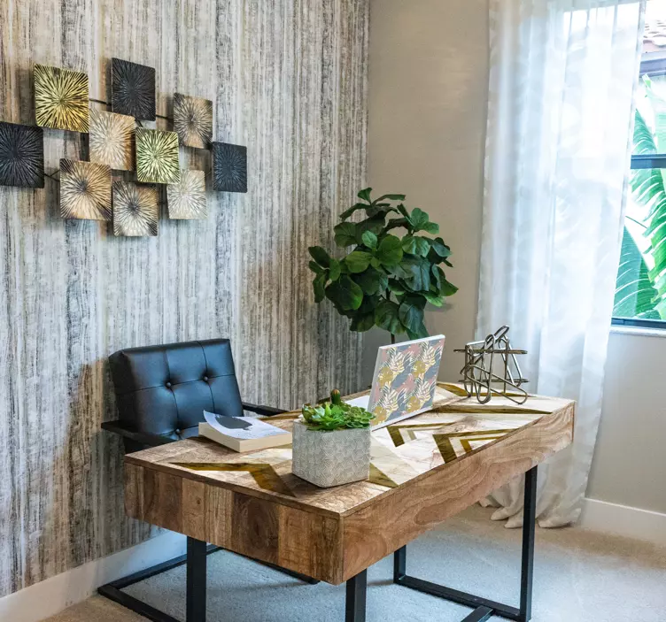 Sticker bureau chevron géométrique pour table - TenStickers