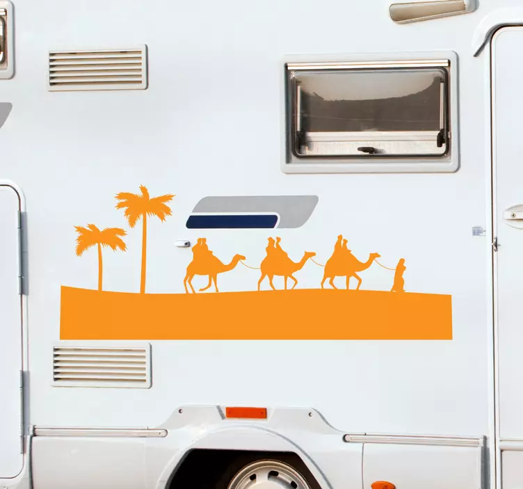 Sticker camping car animal chameaux - TenStickers