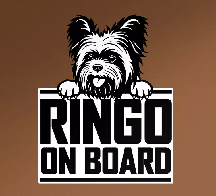 Sticker Voiture Beau chien yorkshire furtivement - TenStickers