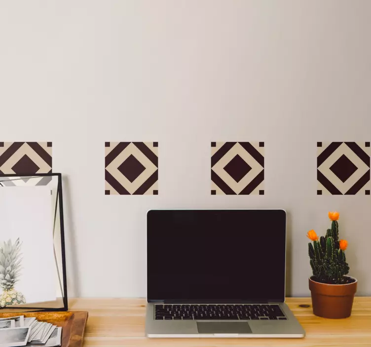 Sticker carrelage motif géométrique en losange - TenStickers