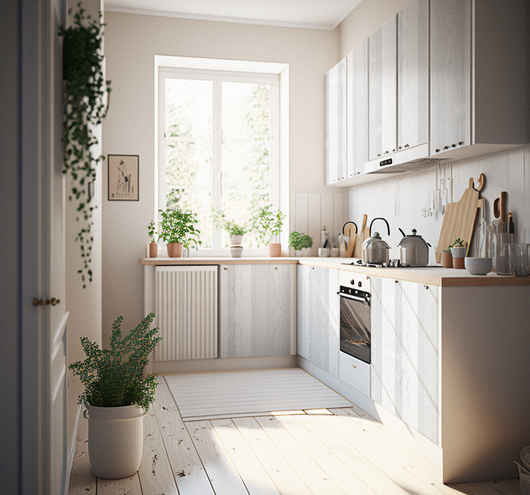 Adhésif meuble effet bois blanc - TenStickers