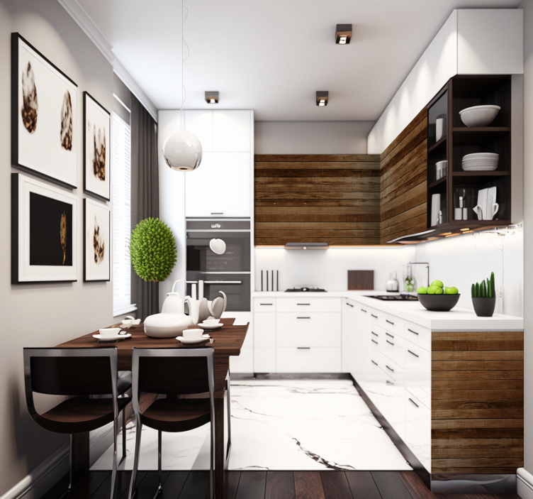 Adhésif meuble planches en bois - TenStickers