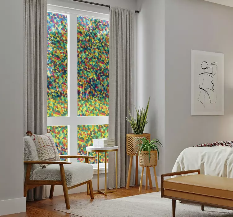 Sticker vitre géométrique colorée Translucide - TenStickers