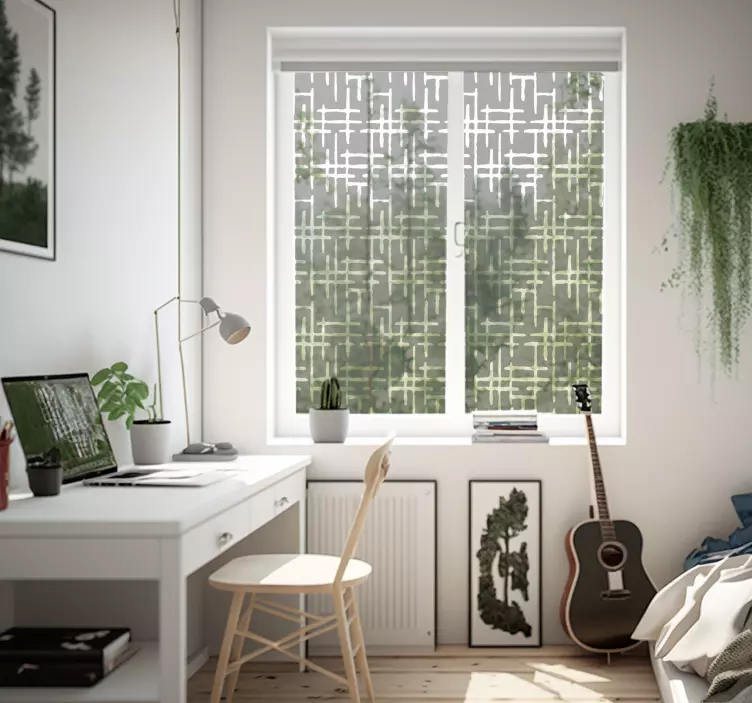 Sticker vitre lignes transversales translucides - TenStickers